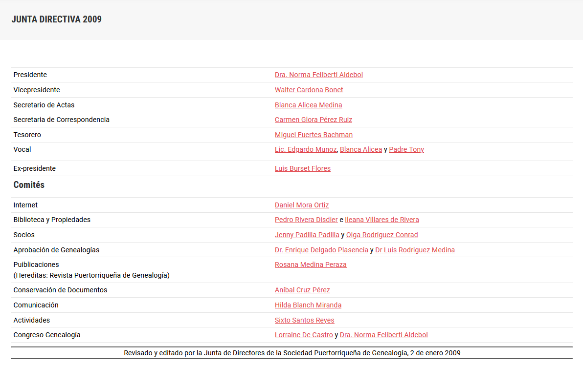 Junta Directiva 2009